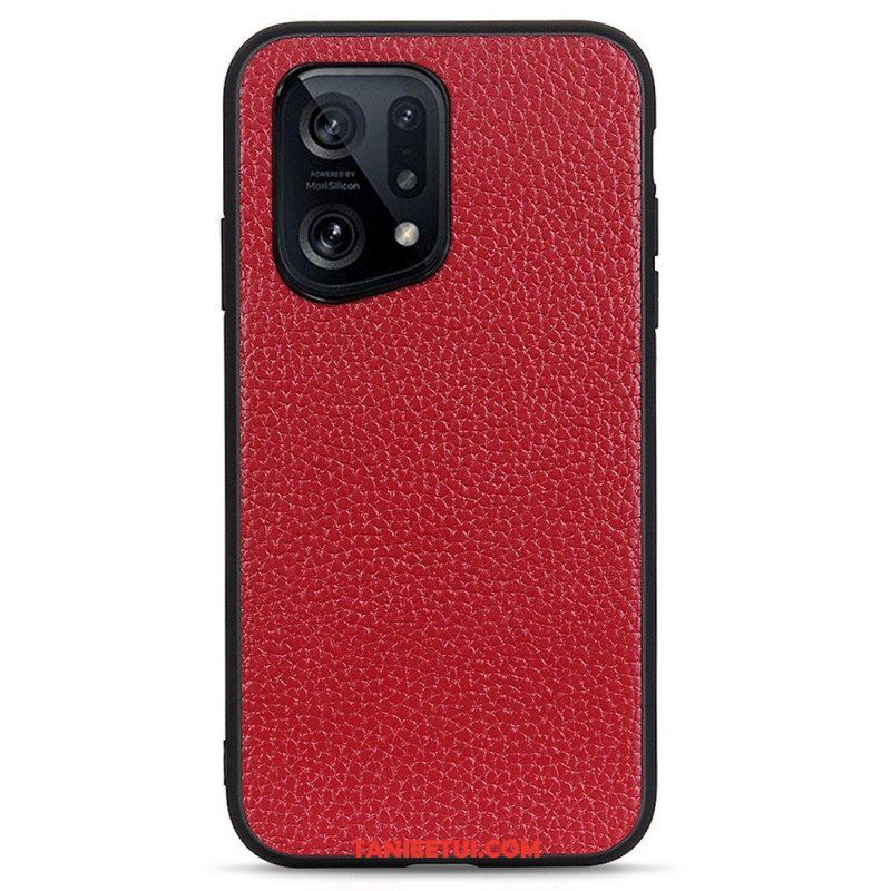 Etui do Oppo Find X5 Prawdziwa Skóra Litchi