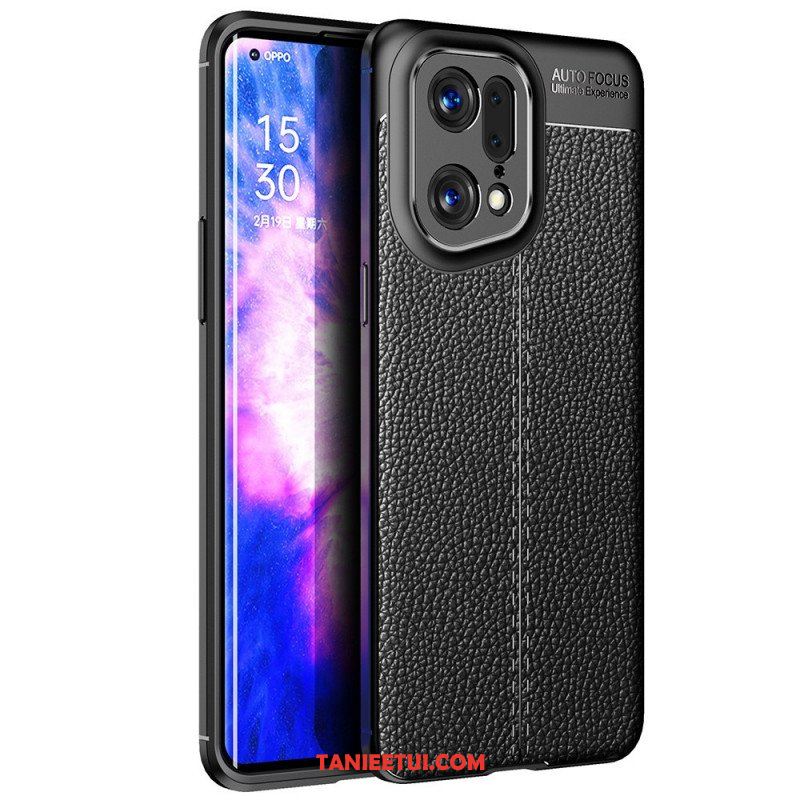 Etui do Oppo Find X5 Pro Efekt Skóry Liczi Z Podwójną Linią