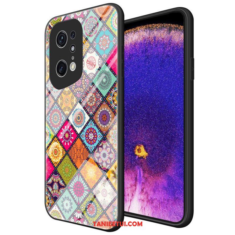 Etui do Oppo Find X5 Pro Patchworkowy Uchwyt Magnetyczny