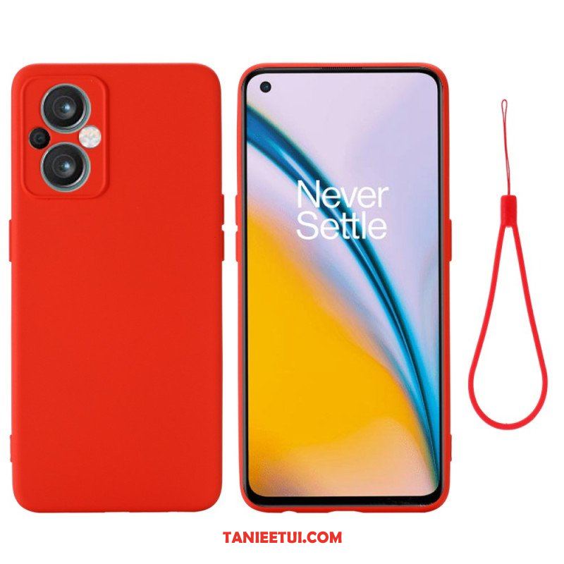 Etui do Oppo Reno 8 Lite z Łańcuch Płynny Silikon W Paski