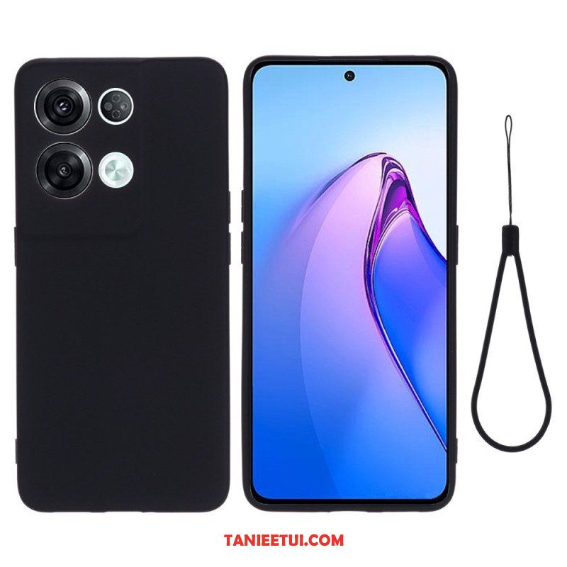 Etui do Oppo Reno 8 Pro z Łańcuch Płynny Silikon W Paski