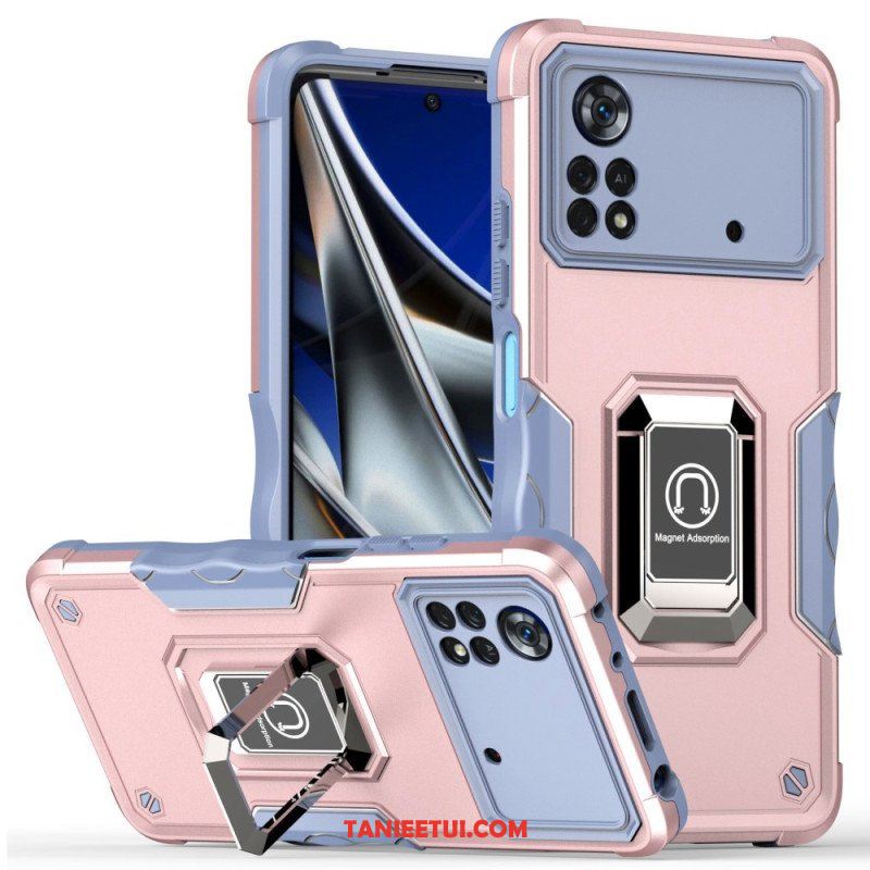 Etui do Poco X4 Pro 5G Wsparcie Pierścienia Z Efektem Metalu