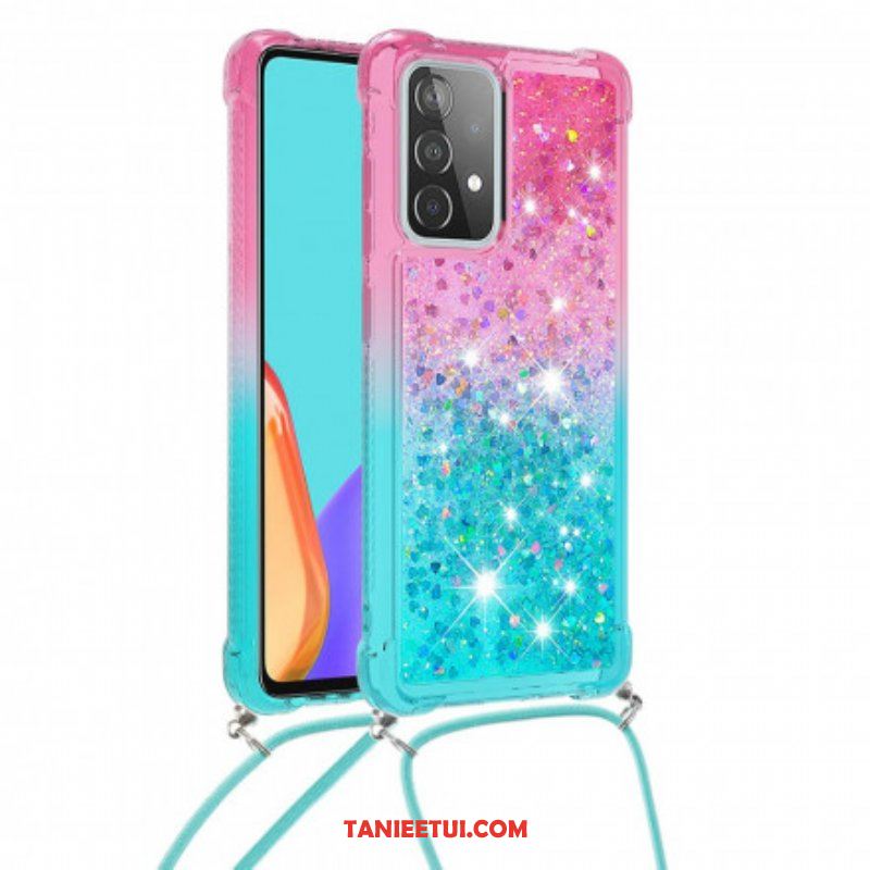 Etui do Samsung Galaxy A52 4G / A52 5G / A52s 5G Silikonowe Cekiny I Sznurek