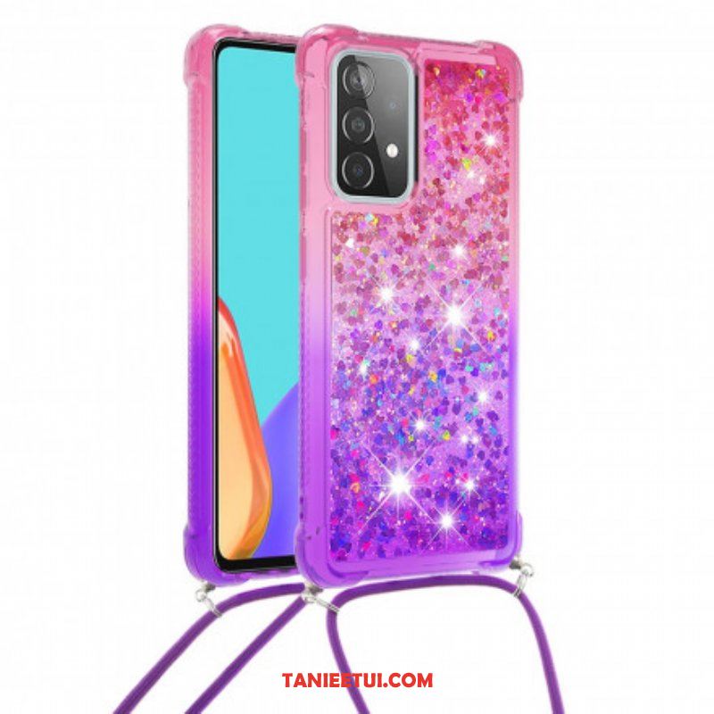 Etui do Samsung Galaxy A52 4G / A52 5G / A52s 5G Silikonowe Cekiny I Sznurek