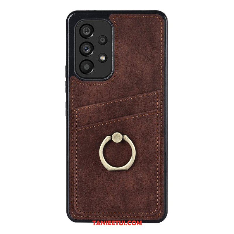 Etui do Samsung Galaxy A53 5G Vintage Wspornik Pierścieniowy I Uchwyt Na Kartę