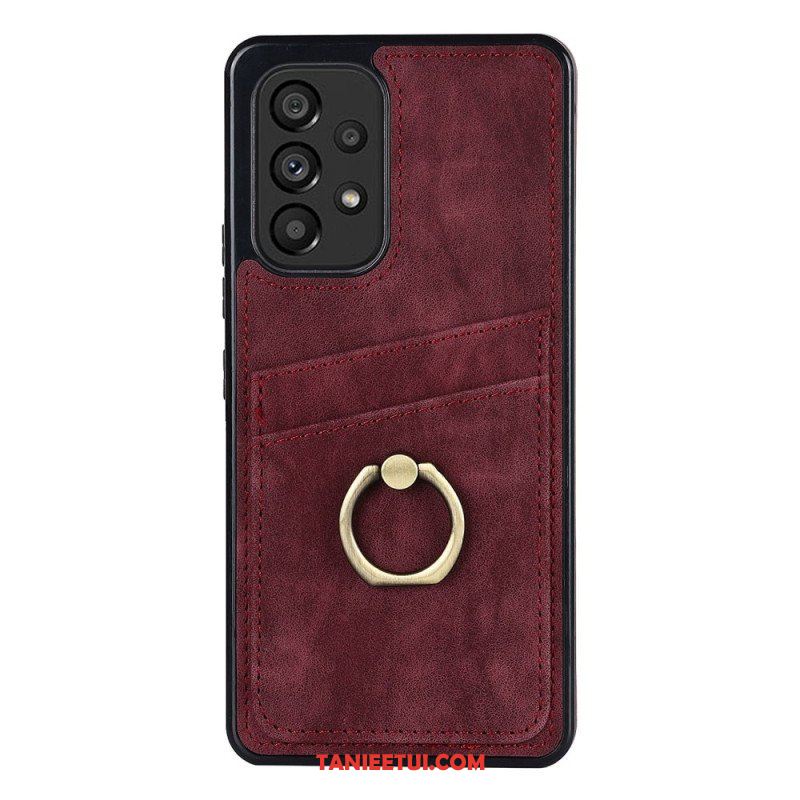 Etui do Samsung Galaxy A53 5G Vintage Wspornik Pierścieniowy I Uchwyt Na Kartę