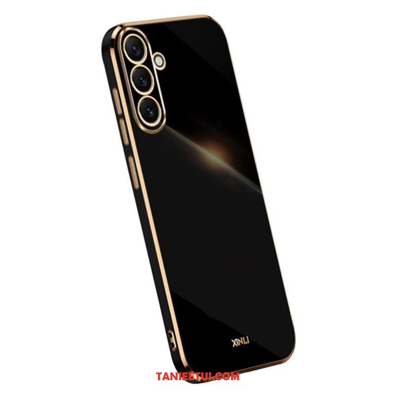 Etui do Samsung Galaxy A54 5G Silikonowe Złote Krawędzie