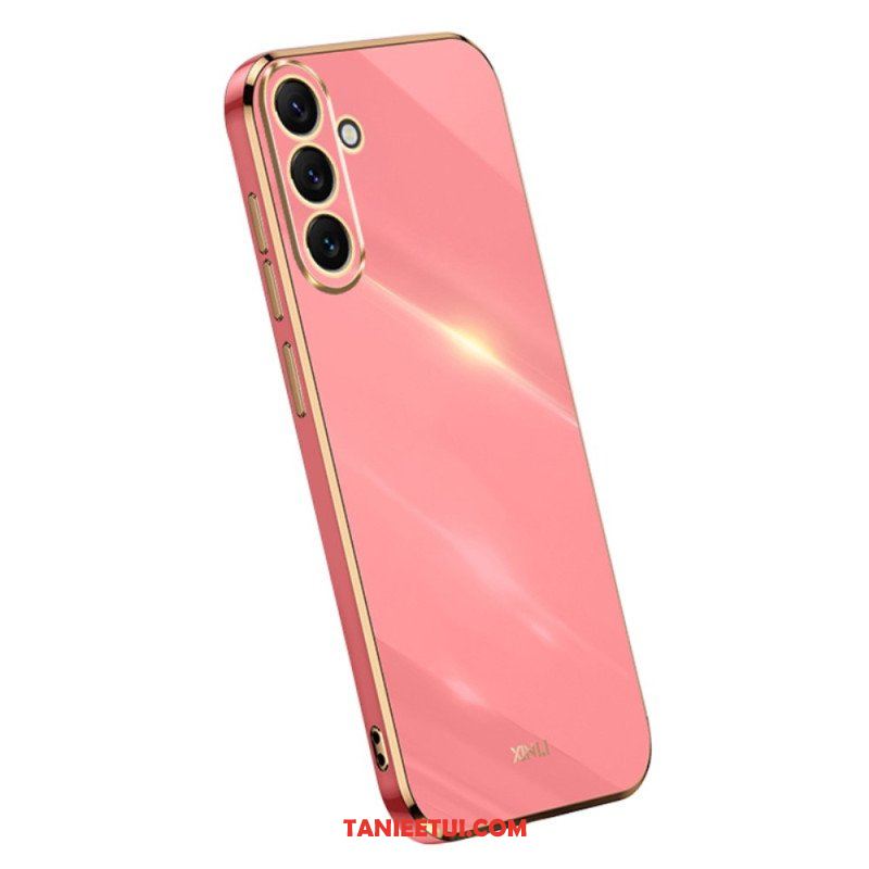 Etui do Samsung Galaxy A54 5G Silikonowe Złote Krawędzie