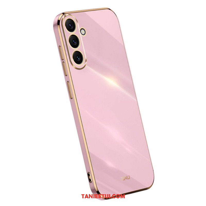 Etui do Samsung Galaxy A54 5G Silikonowe Złote Krawędzie