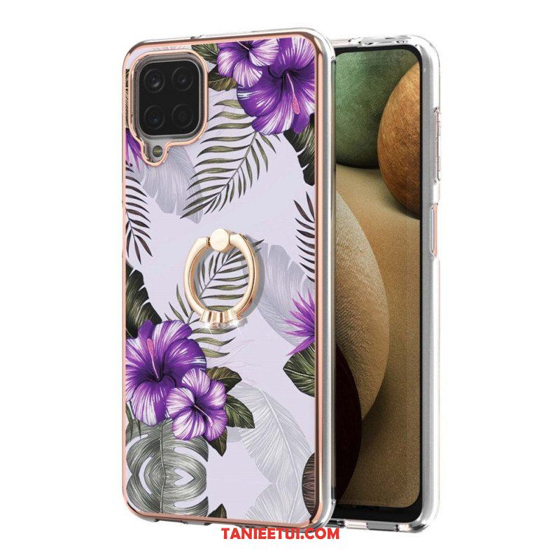 Etui do Samsung Galaxy M12 / A12 Kwiaty Wspornika Pierścieniowego