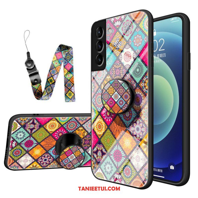 Etui do Samsung Galaxy S22 5G Patchworkowy Uchwyt Magnetyczny