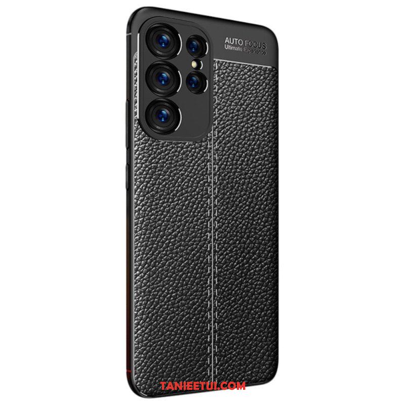 Etui do Samsung Galaxy S23 Ultra 5G Efekt Skóry Liczi Z Podwójną Linią