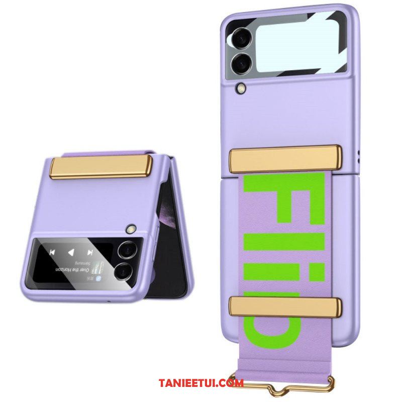 Etui do Samsung Galaxy Z Flip 3 5G Etui Folio Szkło Hartowane I Pasek Litery Gkk