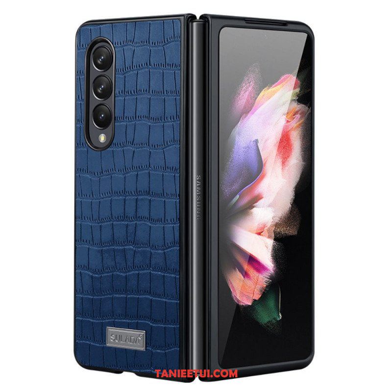 Etui do Samsung Galaxy Z Fold 3 5G Styl Sulada Ze Skóry Krokodyla