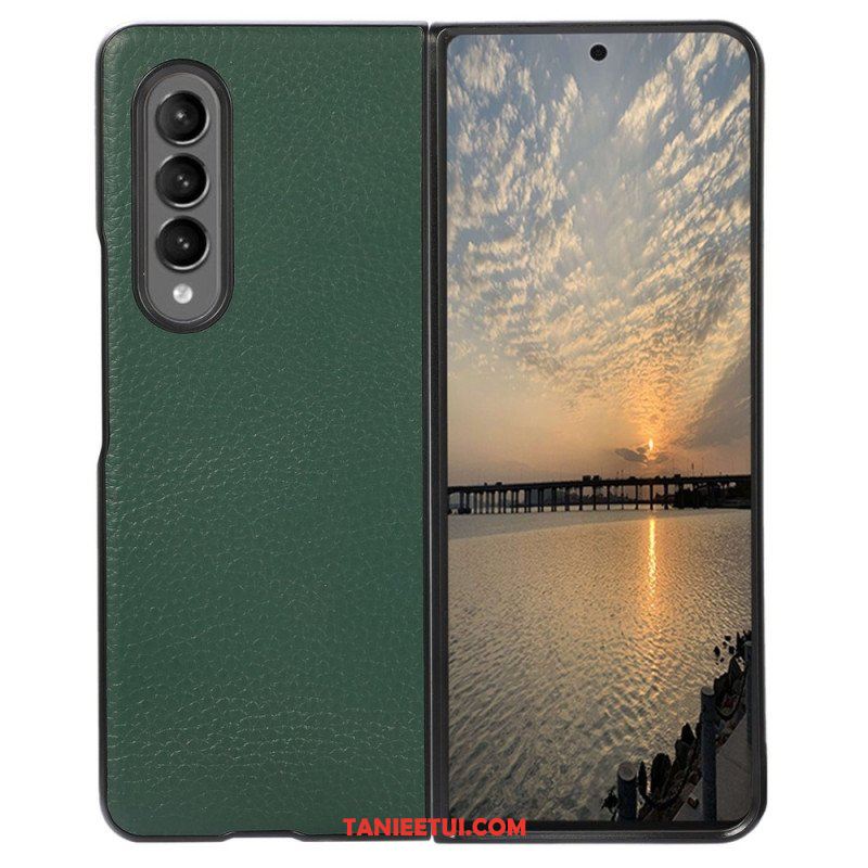 Etui do Samsung Galaxy Z Fold 4 Efekt Vintage Ze Sztucznej Skóry Liczi