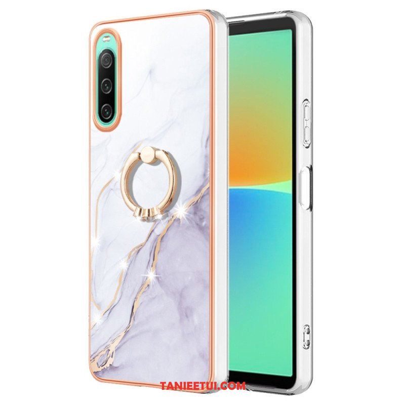 Etui do Sony Xperia 10 IV Marmur Ze Wspornikiem Pierścienia