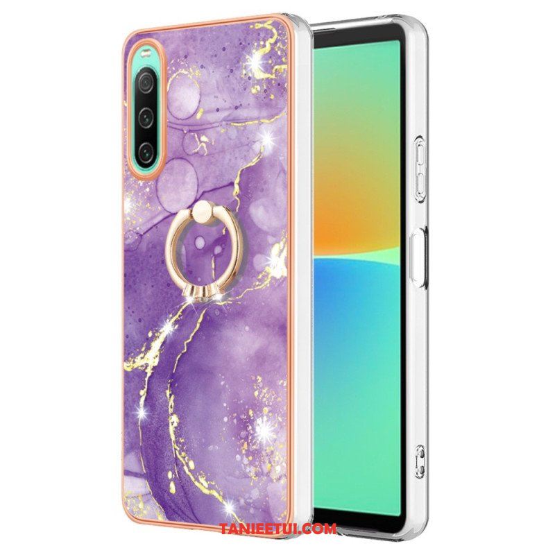 Etui do Sony Xperia 10 IV Marmur Ze Wspornikiem Pierścienia