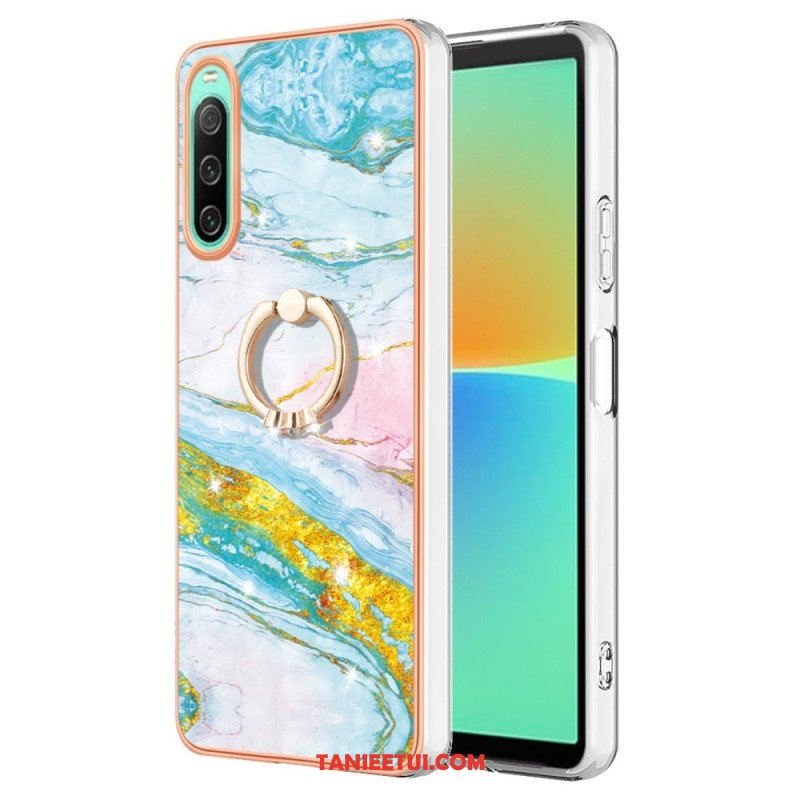 Etui do Sony Xperia 10 IV Marmur Ze Wspornikiem Pierścienia