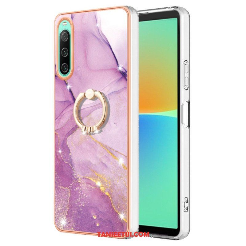 Etui do Sony Xperia 10 IV Marmur Ze Wspornikiem Pierścienia