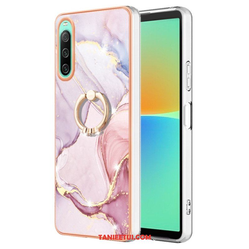 Etui do Sony Xperia 10 IV Marmur Ze Wspornikiem Pierścienia