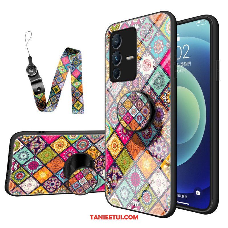 Etui do Vivo V23 5G Patchworkowy Uchwyt Magnetyczny