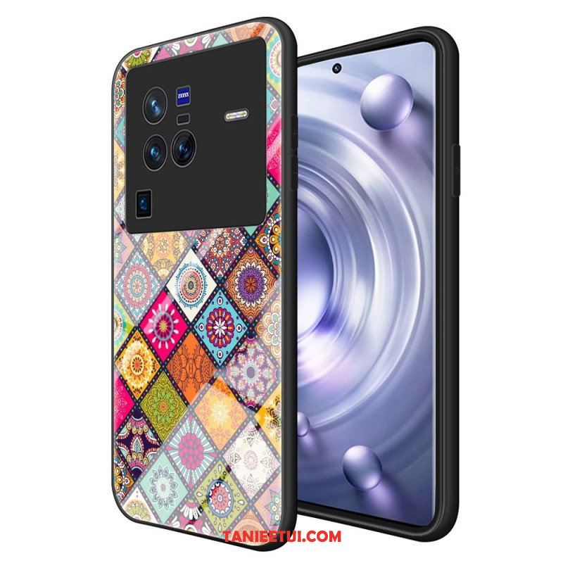 Etui do Vivo X80 Pro Patchworkowy Uchwyt Magnetyczny