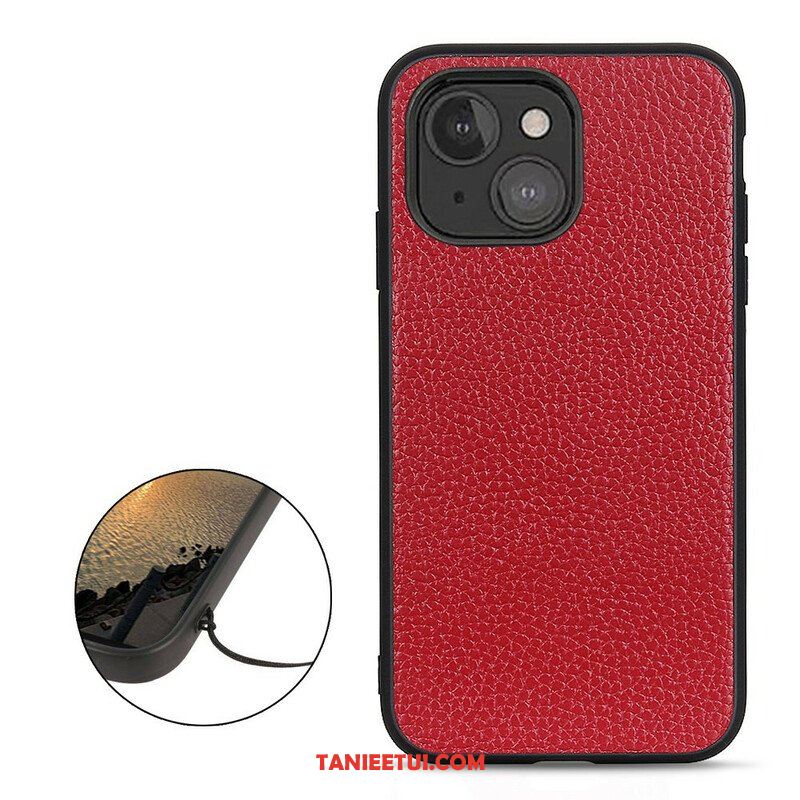 Etui do iPhone 13 Mini Prawdziwa Skóra Litchi