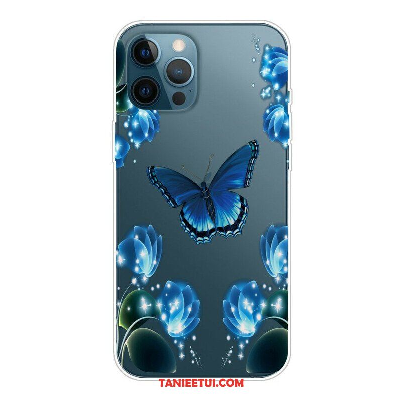 Etui do iPhone 13 Pro Max Niebieskie Motyle