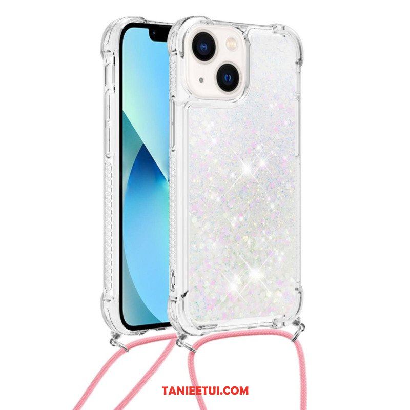 Etui do iPhone 14 Plus ze Sznurkiem Z Cekinowym Sznurkiem