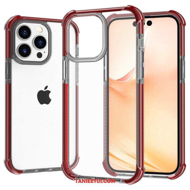 Etui do iPhone 14 Pro Max Przezroczyste Kolorowe Krawędzie