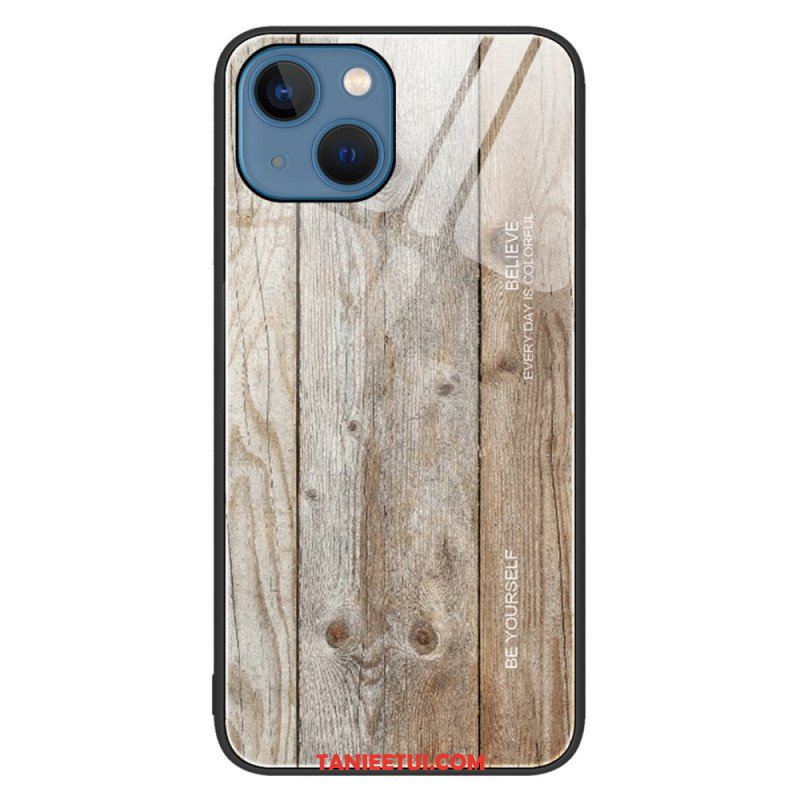 Etui do iPhone 14 Szkło Hartowane W Stylu Drewna