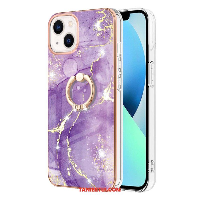 Etui do iPhone 15 Plus Styl Marmurowy Z Pierścieniem Podporowym