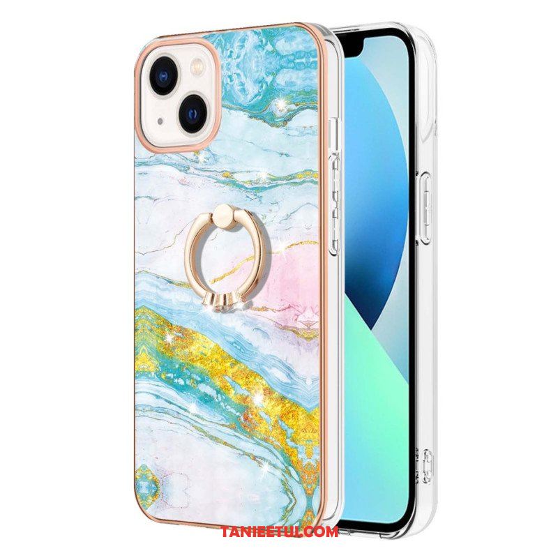 Etui do iPhone 15 Plus Styl Marmurowy Z Pierścieniem Podporowym