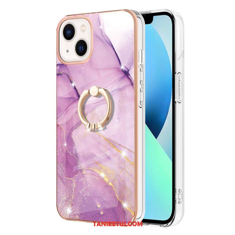 Etui do iPhone 15 Plus Styl Marmurowy Z Pierścieniem Podporowym