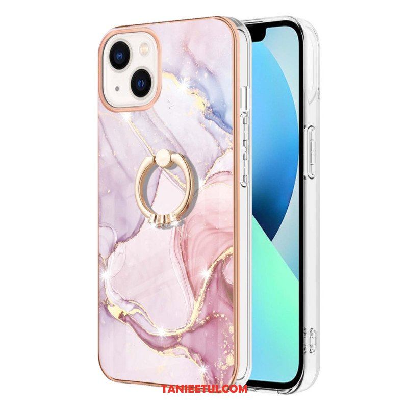 Etui do iPhone 15 Plus Styl Marmurowy Z Pierścieniem Podporowym