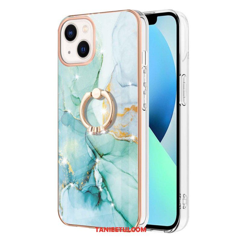 Etui do iPhone 15 Plus Styl Marmurowy Z Pierścieniem Podporowym