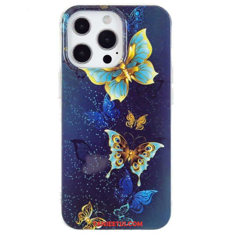 Etui do iPhone 15 Pro Fluorescencyjne Motyle