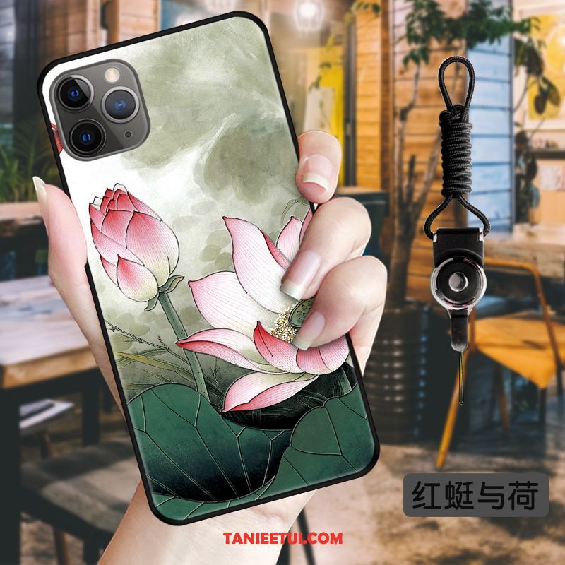 Etui iPhone 11 Pro All Inclusive Atrament Różowe, Futerał iPhone 11 Pro Nubuku Chiński Styl Telefon Komórkowy