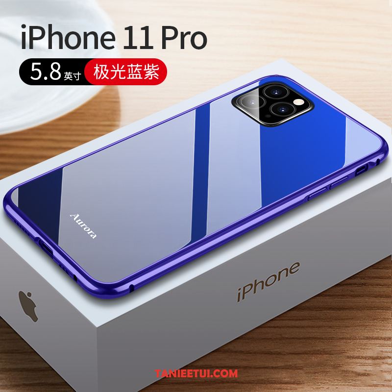 Etui iPhone 11 Pro Anti-fall Granica Szkło, Obudowa iPhone 11 Pro Wysoki Koniec Czerwony Metal