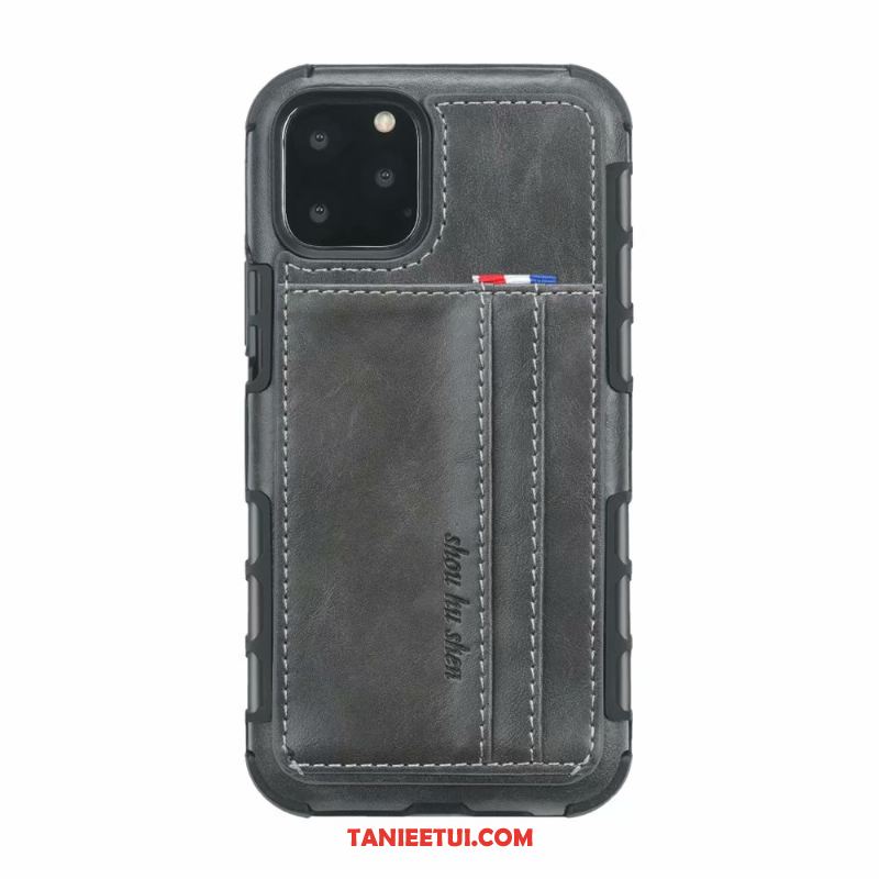 Etui iPhone 11 Pro Anti-fall Szary Telefon Komórkowy, Obudowa iPhone 11 Pro Skórzany Futerał Vintage All Inclusive