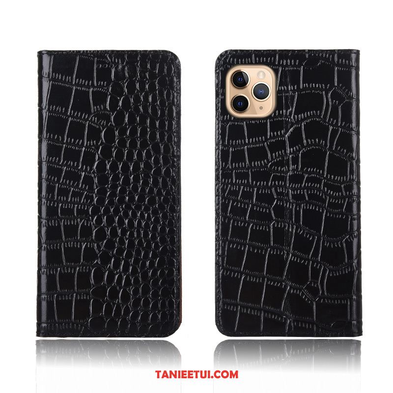 Etui iPhone 11 Pro Krokodyl Klapa Ochraniacz, Obudowa iPhone 11 Pro Anti-fall Prawdziwa Skóra Telefon Komórkowy Braun