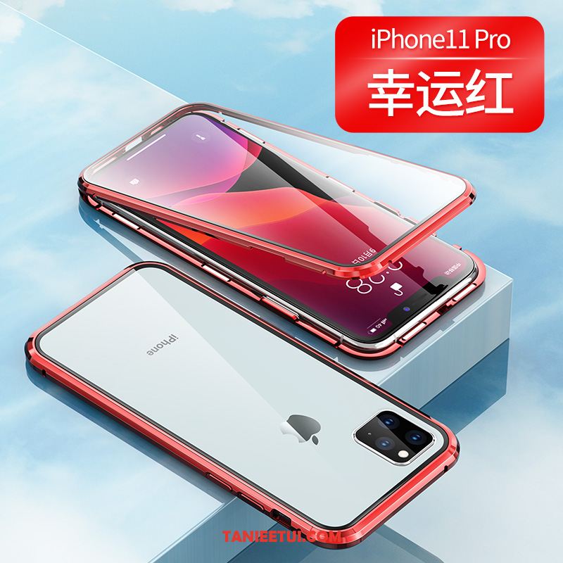 Etui iPhone 11 Pro Magnetyzm Dwustronny Cienkie, Futerał iPhone 11 Pro Telefon Komórkowy Szkło All Inclusive