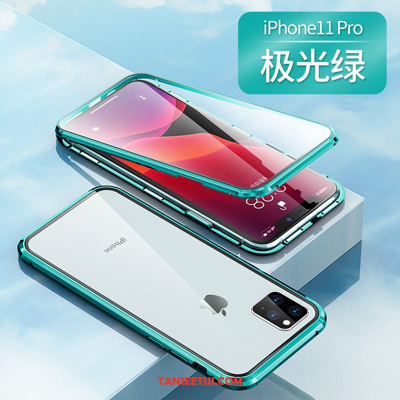 Etui iPhone 11 Pro Magnetyzm Dwustronny Cienkie, Futerał iPhone 11 Pro Telefon Komórkowy Szkło All Inclusive