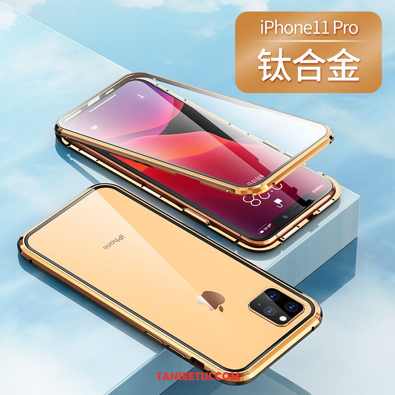 Etui iPhone 11 Pro Magnetyzm Dwustronny Cienkie, Futerał iPhone 11 Pro Telefon Komórkowy Szkło All Inclusive