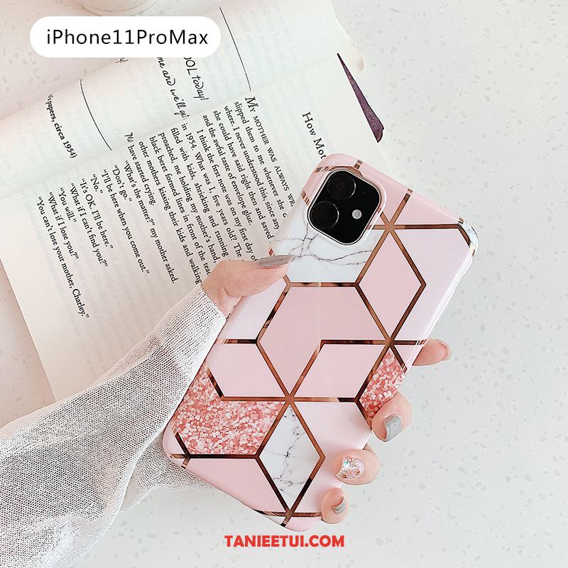 Etui iPhone 11 Pro Max All Inclusive Zielony Telefon Komórkowy, Obudowa iPhone 11 Pro Max Duży Kształt Diamentu Różowe