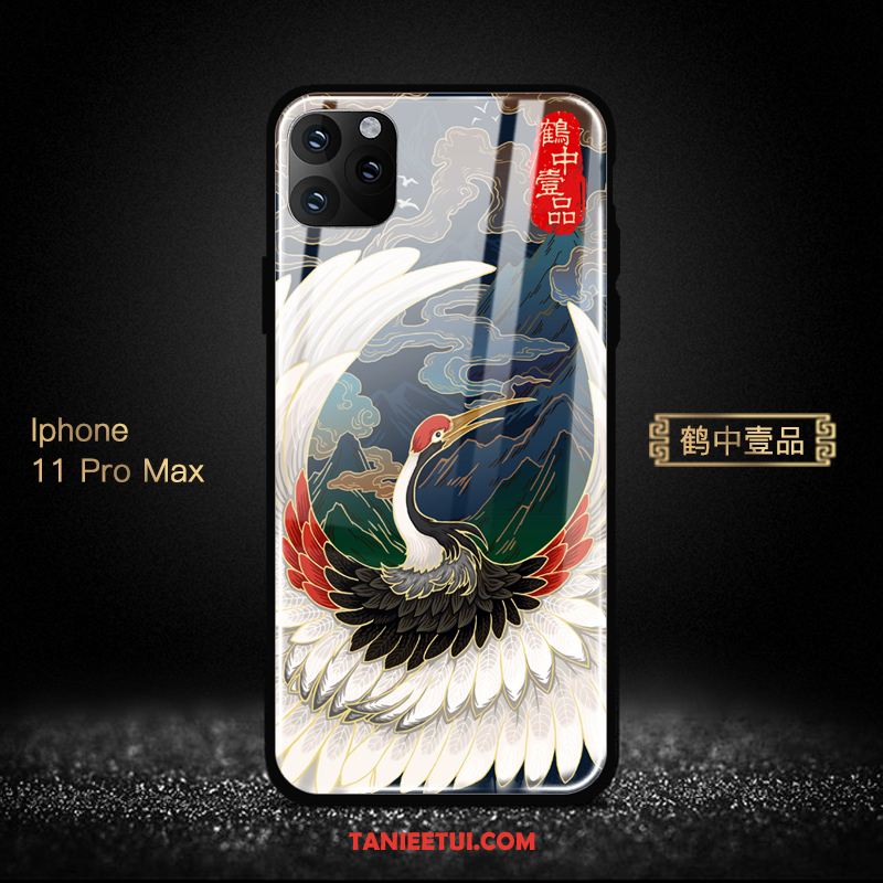 Etui iPhone 11 Pro Max Lustro Ochraniacz Chiński Styl, Futerał iPhone 11 Pro Max Bogactwo Telefon Komórkowy Szkło