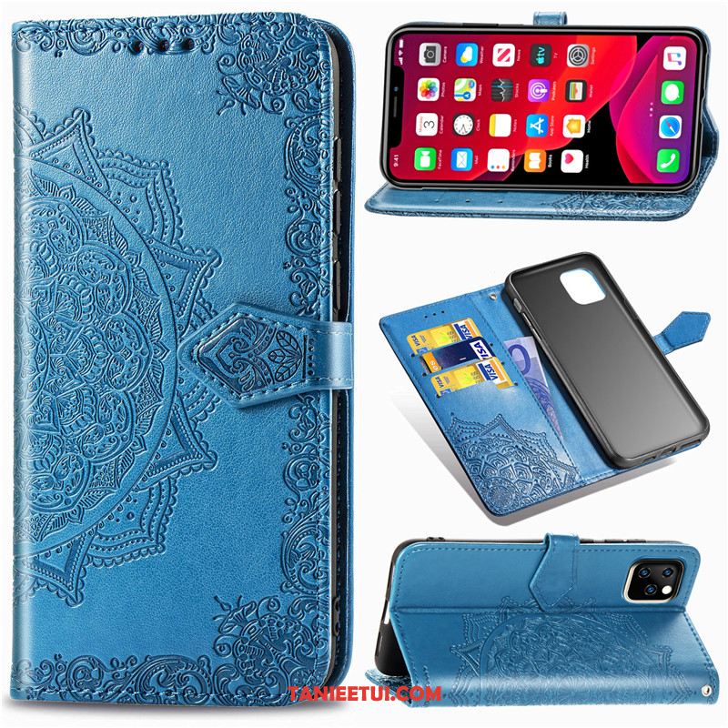 Etui iPhone 11 Pro Max Relief Wiszące Ozdoby Jednolity Kolor, Pokrowce iPhone 11 Pro Max Skórzany Futerał Sztuczna Skóra Ochraniacz