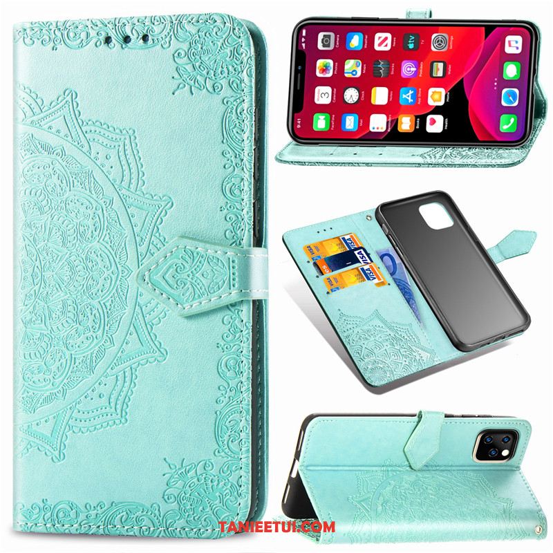 Etui iPhone 11 Pro Max Relief Wiszące Ozdoby Jednolity Kolor, Pokrowce iPhone 11 Pro Max Skórzany Futerał Sztuczna Skóra Ochraniacz