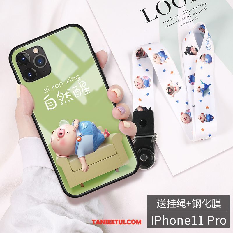 Etui iPhone 11 Pro Max Telefon Komórkowy Kreskówka Tendencja, Futerał iPhone 11 Pro Max Czerwony Netto Nowy Szkło