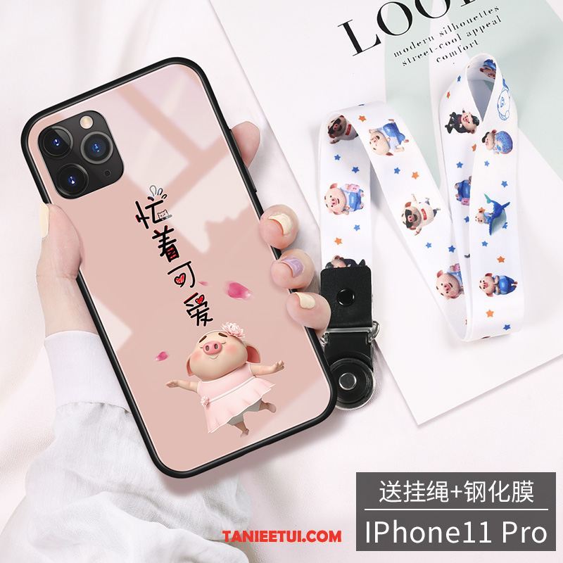 Etui iPhone 11 Pro Max Telefon Komórkowy Kreskówka Tendencja, Futerał iPhone 11 Pro Max Czerwony Netto Nowy Szkło